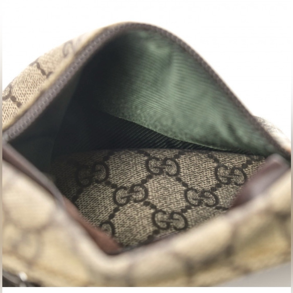 Gucci GG Monogram Double Pocket Belt Bag Dark Brown - used/shows wear - Picture 7 of 12